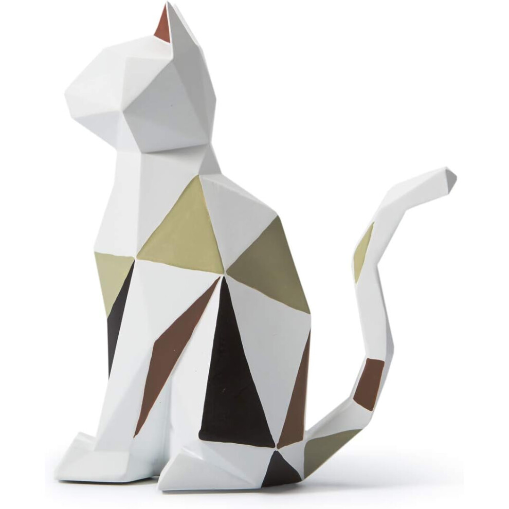 Amoy-Art Statue de chat Figurine Sculpture animale Décor Animaux Intérieur moderne Salon Arts Cadeau Résine 19cmH