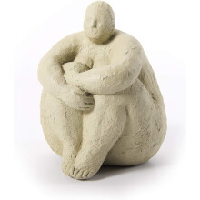 Amoy-Art Statue de femme Sculpture Figurine de yoga Décor femme Intérieur moderne Salon Arts Cadeau d'anniversaire Résine 18cm H