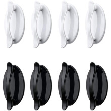 Self Adhesive Handle 8 Pieces Self Adhesive Instant Door Armrest Strong Self Adhesive Handle for Refrigerator Cupboard Door Drawer, 2 Colors