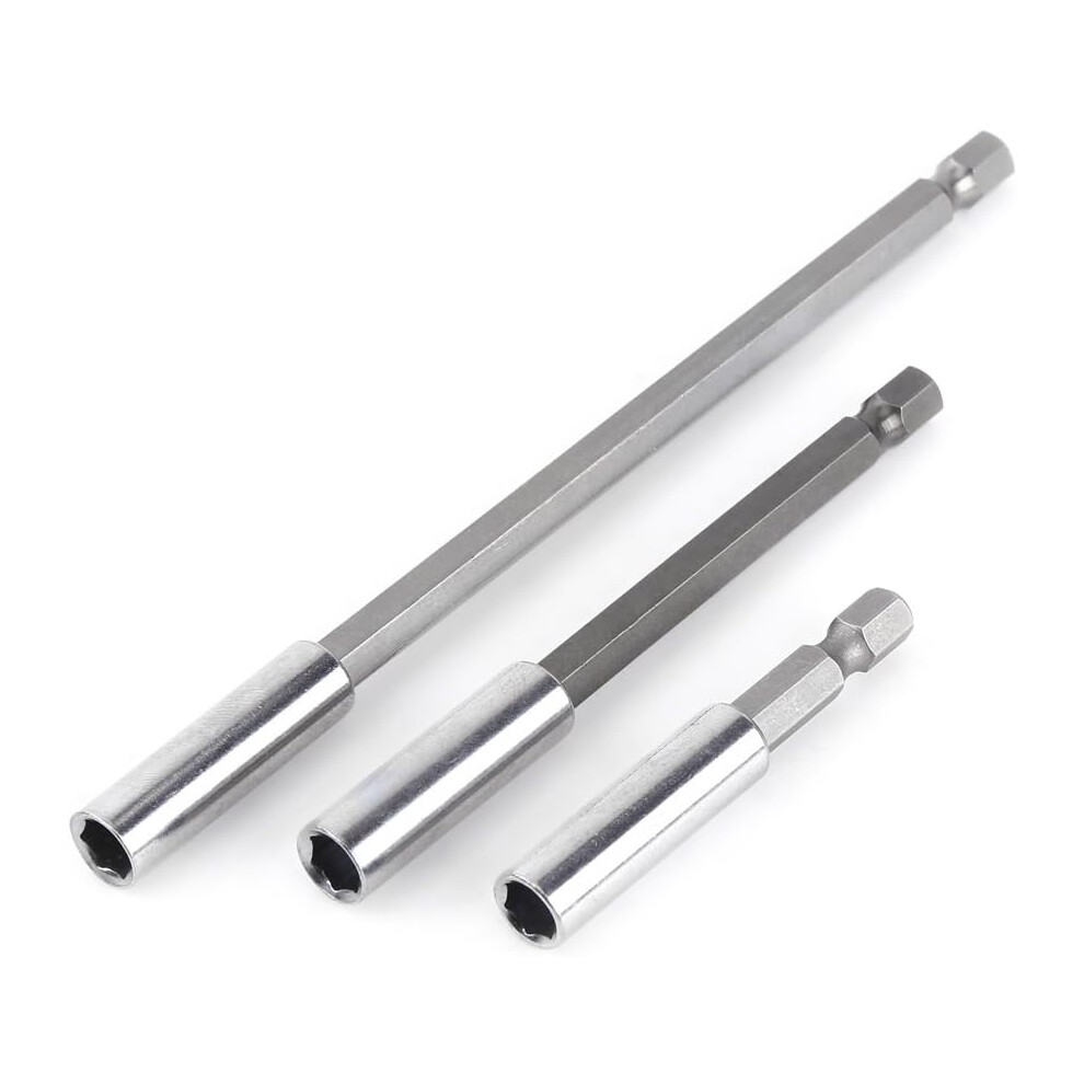 3Pcs 1/4" 60/100/150Mm Electric Drill Screwdriver Hex Bit Holder Extension Bar Bit Holder Magnetic Drill Bit Shank Tool 9113374526371