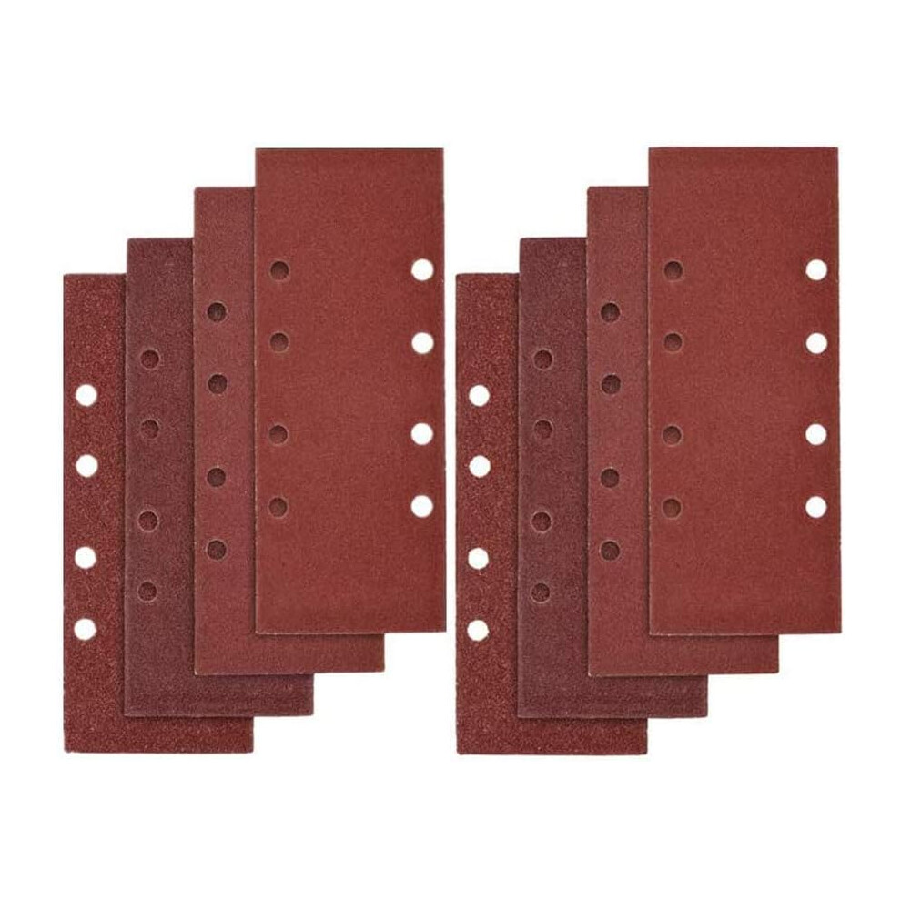 40 Pcs Sandpaper, 93 X 185Mm Sanding Sheets For Orbital Sander 8 Holes Assorted P40, P60, P80, P100 Grit 9113374526470