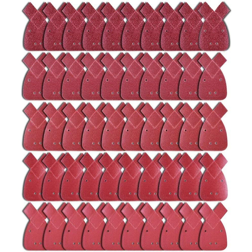 Photos - Power Tool Accessory 50 Pieces Sanding Sheets Sanding Sheet 10 X Grit 40/60/ 80/120/ 240 Sandpaper Sanding Triangles Fit Black and Decker Detail