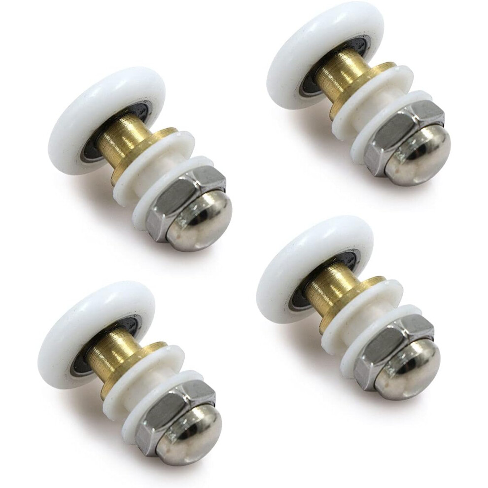 Shower Door Pulley - Shower Casters Wheel For Sliding Shower Rollers Brass Shower Enclosure Caster Door Wheel Door Pulleys Accessory Hardware Tool 4Pc 9113374526814