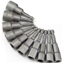 10 x Magnet-Steckschlüsseleinsatz für Schraubendreher, Bit-Adapter, Vierkant-Sechskant-Bohrfutter 6 – 19 mm, 1/4 Zoll Steckschlüssel-Bohrer