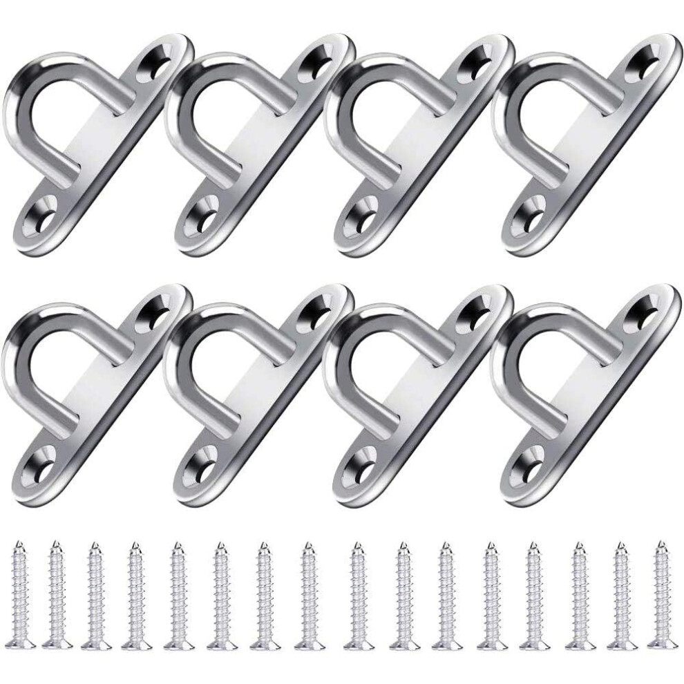 Stainless Steel Hook (8Pcs) - Heavy Duty Wall Bracket (5X2cm) - U-Shaped Metal Hooks With 2 Holes Holds Up To 40Kg Weight, Screw-On Wall Hooks Screw-O 9113374527316