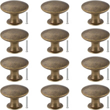 Türknöpfe, 12er-Set, Schubladenknöpfe, 30 mm, Vintage-Messinggriffe, Möbelschrankknöpfe für Küchenschränke