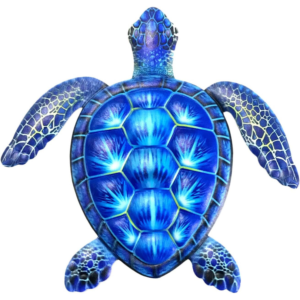 Décoration murale en métal en forme de tortue pour la maison, la chambre, le salon, le bureau, le jardin, les clôtures, l'aquarium, l'océan, bleu
