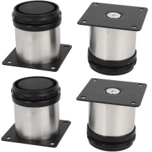 4er-Set Küchenmöbelfüße aus Edelstahl - verstellbar - rund - 50 x 50 mm