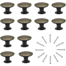Türknöpfe, 12er-Set, Schubladenknöpfe, 30 mm, Vintage-Bronze-Griffe, Möbelschrankknöpfe für Küchenschränke