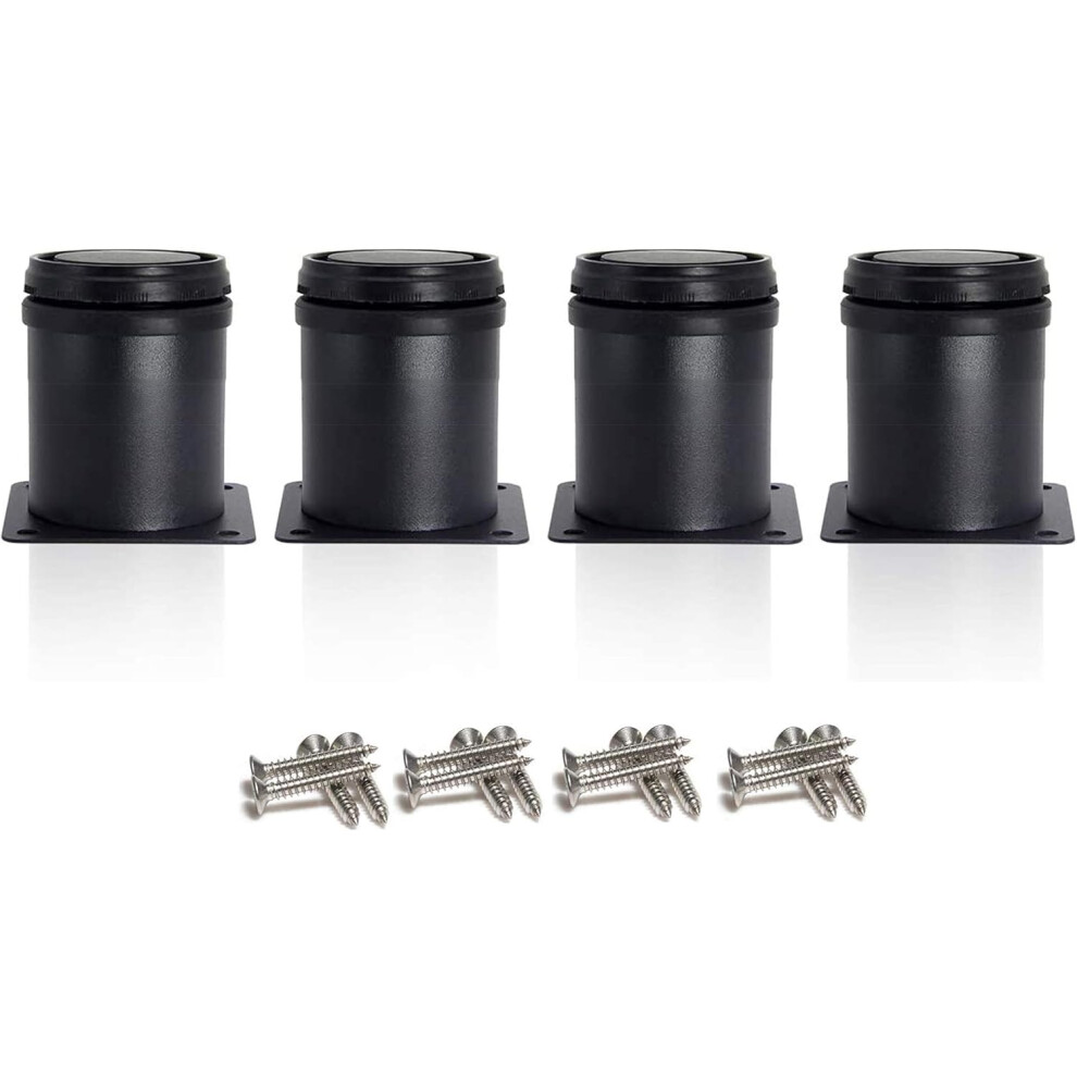 4 Adjustable Black Legs 50Mm Height Thicken Cabinet Legs Table Legs Furniture Legs, Stainless Steel Adjustable Height 0-15Mm Come With Stainless Steel 9113374528115