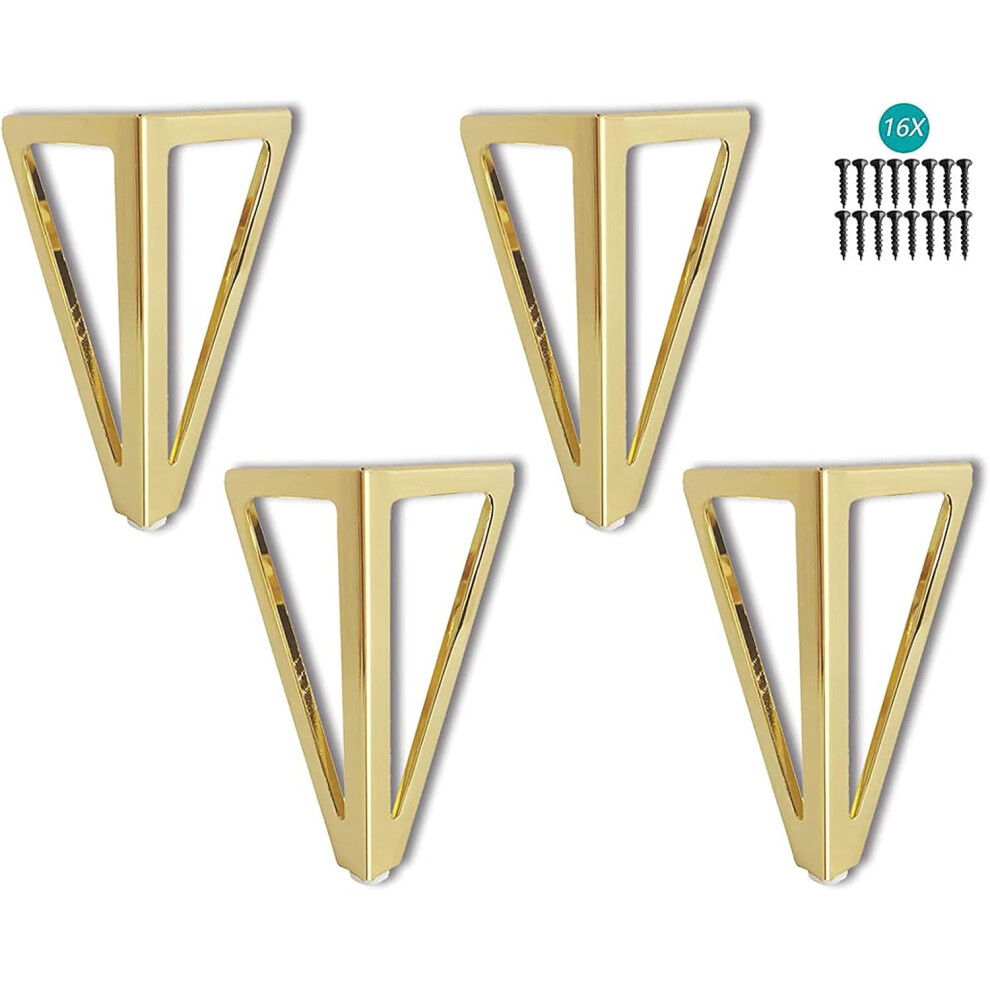 4 Packs Furniture Legs, Metal Table Legs, 15Cm Black Furniture Legs, For Tv Table, Coffee Table Leg, Wardrobe, Sofa Bed And Others. (15Cm, Gold) 9113374528153