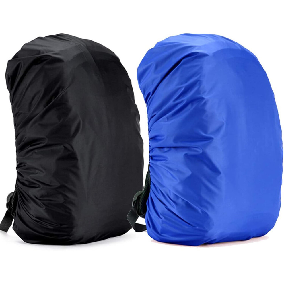 2 Pieces Waterproof Backpack Cover Protective Cover Rain Dust Cover Backpack for Outdoor Travel Climbingï¼Blue Blackï¼45L-image-OPC-PG5VB97-NEW