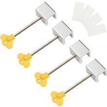 Schiebefensterschloss, Kindersicherung für Fenster, Diebstahlsicherung, verstellbares Sicherheitsschloss (4-teiliges Schloss aus Aluminiumlegierung)
