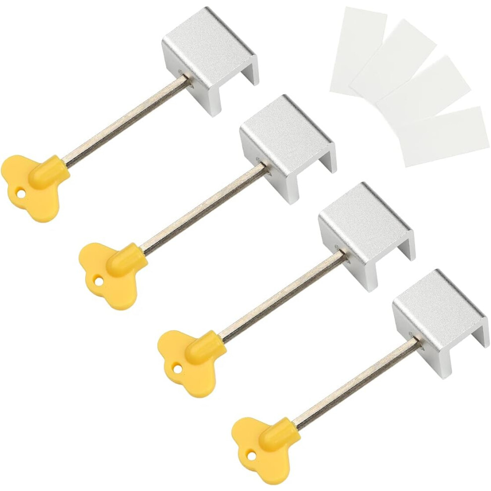Sliding Window Lock, Child Safety Window Locks Anti-Theft Adjustable Safety Lock (4 Pcs Aluminum Alloy Lock) Lifeasy