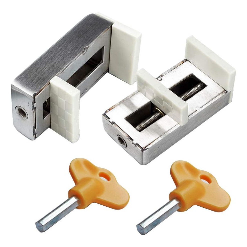 Set Of 2 Sliding Window Locks With Key Sash Anti-Theft Stopper Alloy Door Security Steel Child Safety Limiter 9113374529013