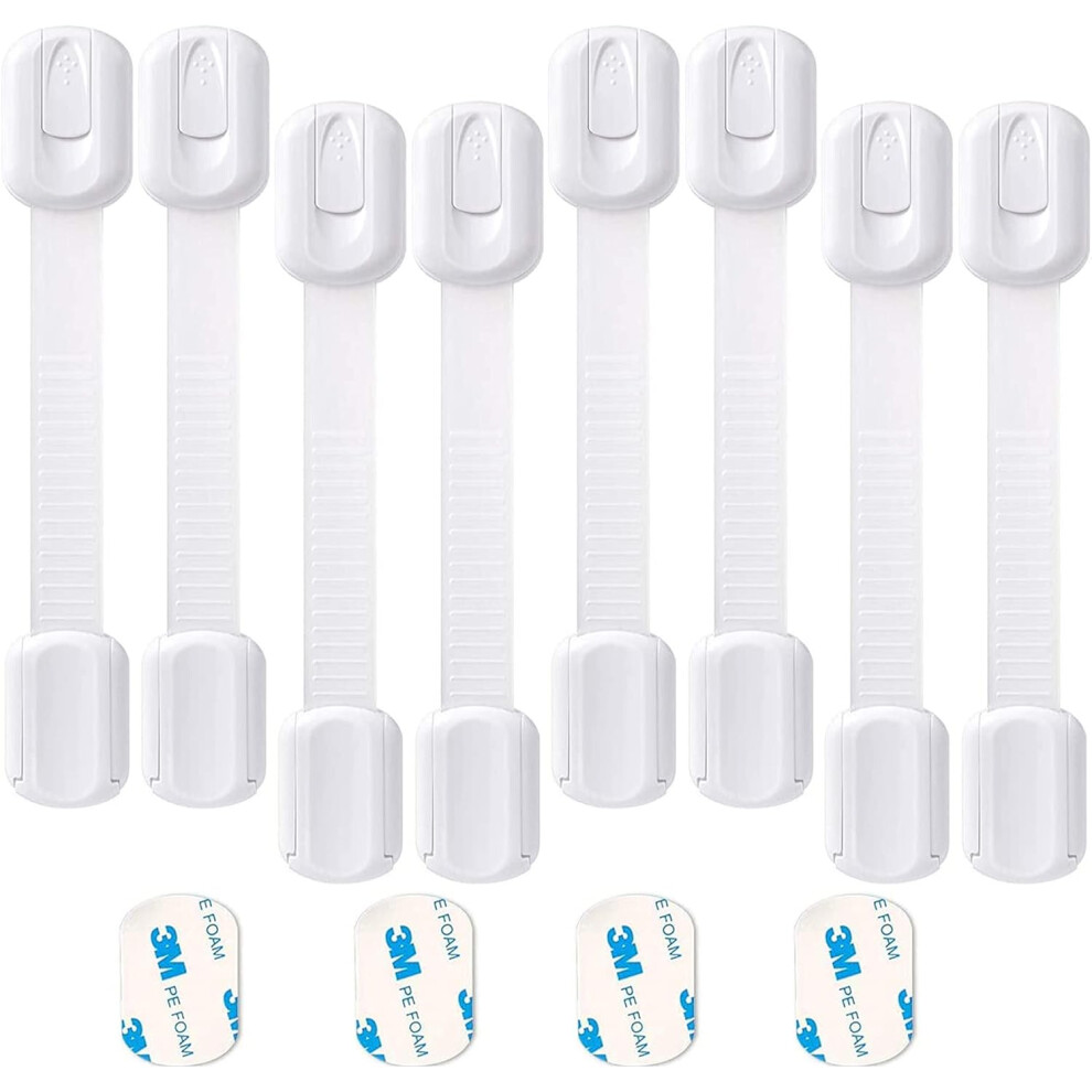 Set Of 8 Baby Drawer Safety Cabinet Locks, Child Safety Cupboard Doors, Adjustable Easy To Install For Fridge Cupboard Drawer Cupboard Door Lifeasy