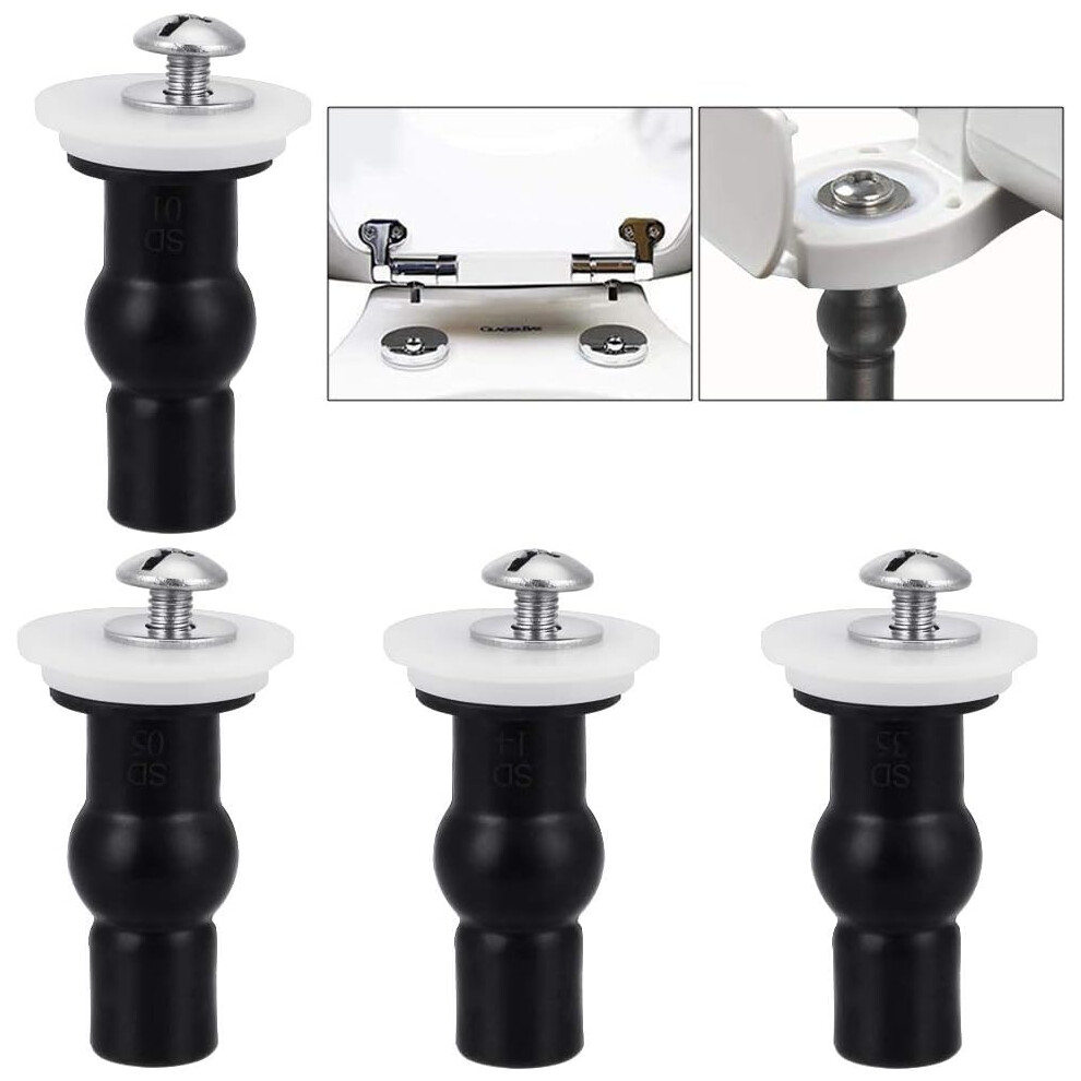 4 Fixings Expandable Rubber Screw Fits All Toilets - Black - 4 Pieces 9113374529440
