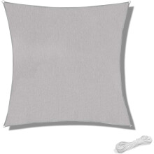 Sonnensegel, 2 x 2 m, wasserdicht, Markisendach für Terrasse und Deck, Garten, Sonnenschutz, 90 % UV-Schutz, mit kostenlosem Seil, quadratisch, grau