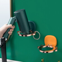 Turbo-Loc Haartrocknerhalter, Haartrocknerhalter zur Wandmontage, Befestigung ohne Bohren, ABS, 11,5 x 8 x 7,5 cm, 3er-Pack (Grün, Gelb, Weiß)