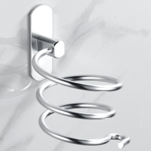 Stark haftende Haartrocknerhalter, selbstklebend, Aluminium, mattes Finish, Silber