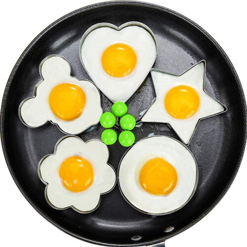 Antihaft-Edelstahl-Spiegeleiform, Eierkochringe, Spiegelei-Pfannkuchen-Omelettform 2