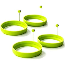Silikon-Spiegeleiform, Pfannkuchen-Eierringe, antihaftbeschichtete Pfannkuchenform, Grün, 4er-Set