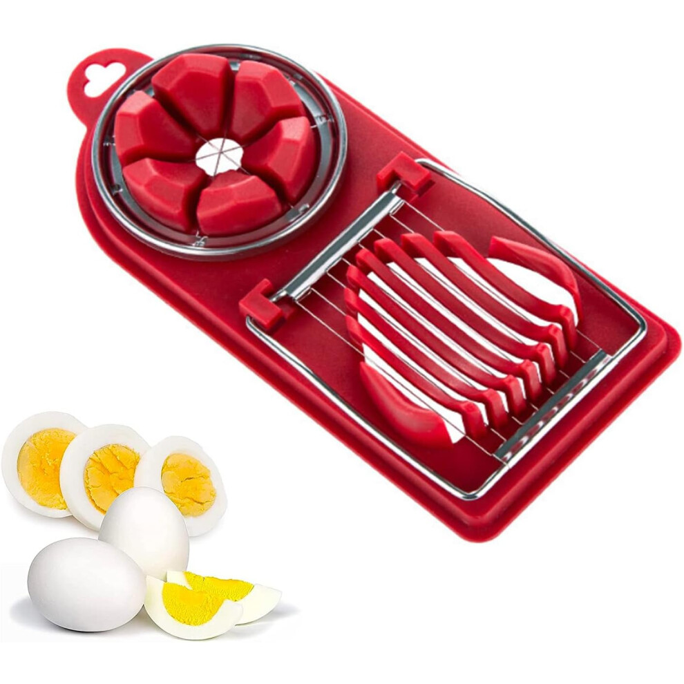 Affettatrice Per Uova, Affettatrice Per Uova In Acciaio Inossidabile 2 In 1, Affettatrice Per Uova In Metallo Multifunzionale Utilizzata Per Uova E Fr