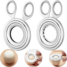 2 Pieces Egg Cutter Topper Stainless Steel Hard Boiled Egg Cutters Eggshell Scissor Opener for Kitchen Tool Supply