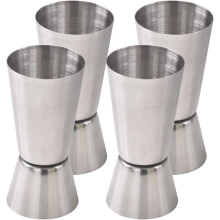 Cocktail-Messbecher, 15 und 30 ml Bar-Messbecher aus Edelstahl (4er-Set)