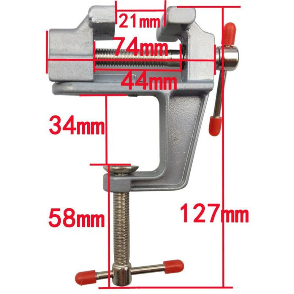 (silvery) Brand New Aluminum Alloy Table Vice Bench Screw Vise Diy Jewellery Craft Mould Fixed Repair Tool Locksmith Diy, Flat Pliers, Lever Clamp,