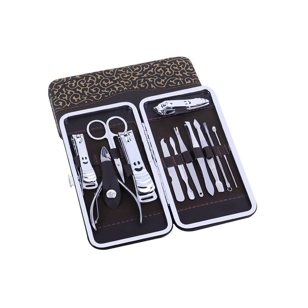 Lifeasy Manicure Pedicure Kit - Professional Nail Clipper Stainless Steel Cuticle Cutter - Manicure Pedicure Kit 12Pcs Set With Exquisite Box By (Coffee)