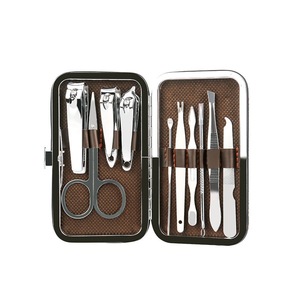 Lifeasy Manicure Pedicure Kit - Professional Nail Clipper Stainless Steel Cuticle Cutter - Manicure Pedicure Kit 10Pcs Set With Exquisite Box By (Coffee)