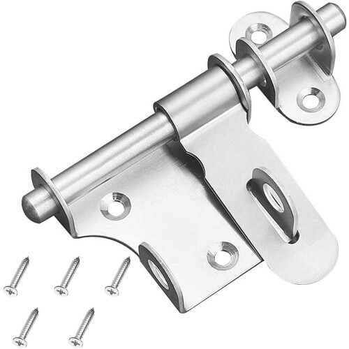 Pestillo De Puerta Deslizante Con Agujero Para Candado - Acero Grueso, Para Cercas De Madera, Cobertizos, Puertas Izquierda/derecha