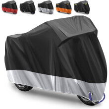 Motorcycle Cover Motorcycle Cover Waterproof Cover Outdoor Motorbike Cover Made of 210D Oxford Fabric for Motorbike,Rainproof,UV Protection - 245 X 10