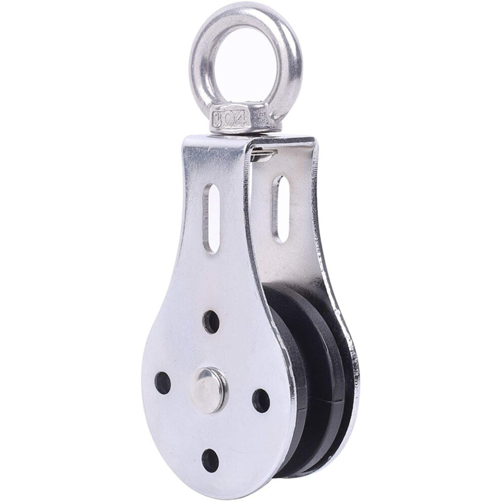 Lifting Pulley, 300Kg Silent Pulley Stainless Steel Swivel Lifting Ring Lifting Wheel For Rolling Bodybuilding Fitness 9113374534239