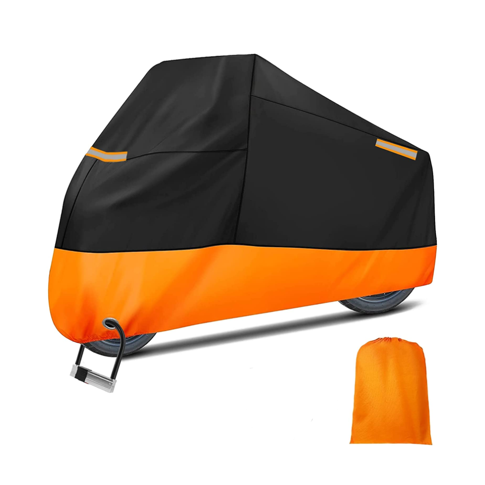 Motorcycle Covers For Outdoor Storage, 210D Waterproof Dustproof Uv Protective Motorbike Cover With Reflector Lock-Hole Buckles Windproof 96.5 X 50 X 9113374534031