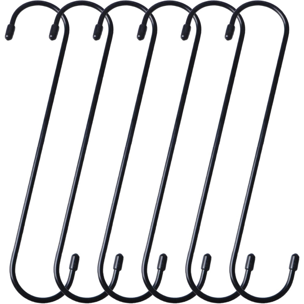 Lot de 6 crochets en S de grande taille de 25 cm, crochets longs pour suspendre des plantes, crochets d'extension pour ustensiles de cuisine, pergola,