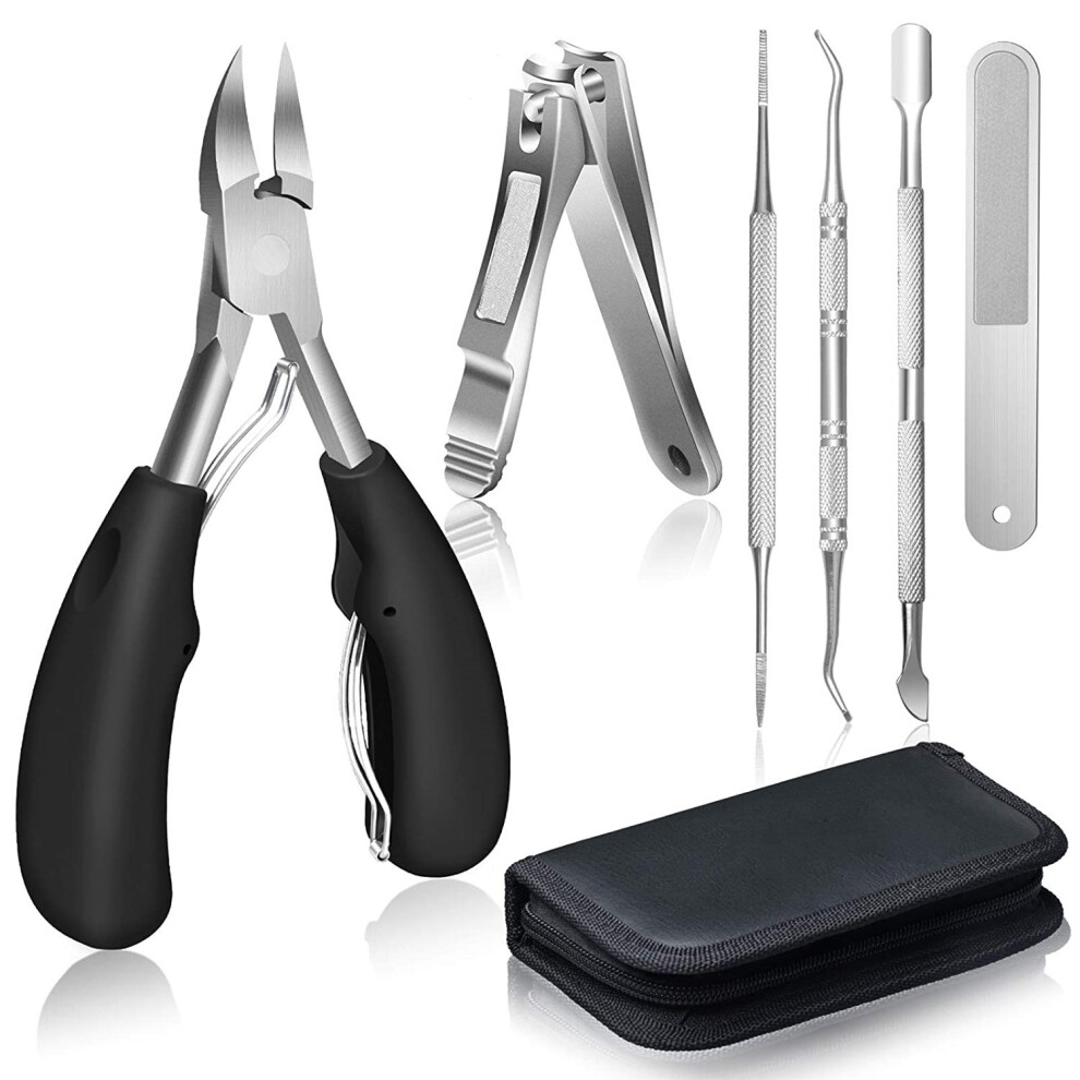 Lifeasy Toe Nail Nipper, Toenail Or Ingrown Nail Clipper, For Thick Fungus Toes, Ingrown Toenail Nipper, Precision Toenail Cutter - Heavy Duty Soft Grip Nail