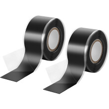2x 3m hook and loop silicone tape (self amalgamating), insulating tape and sealing tape (water, air), 25 mm wide, black