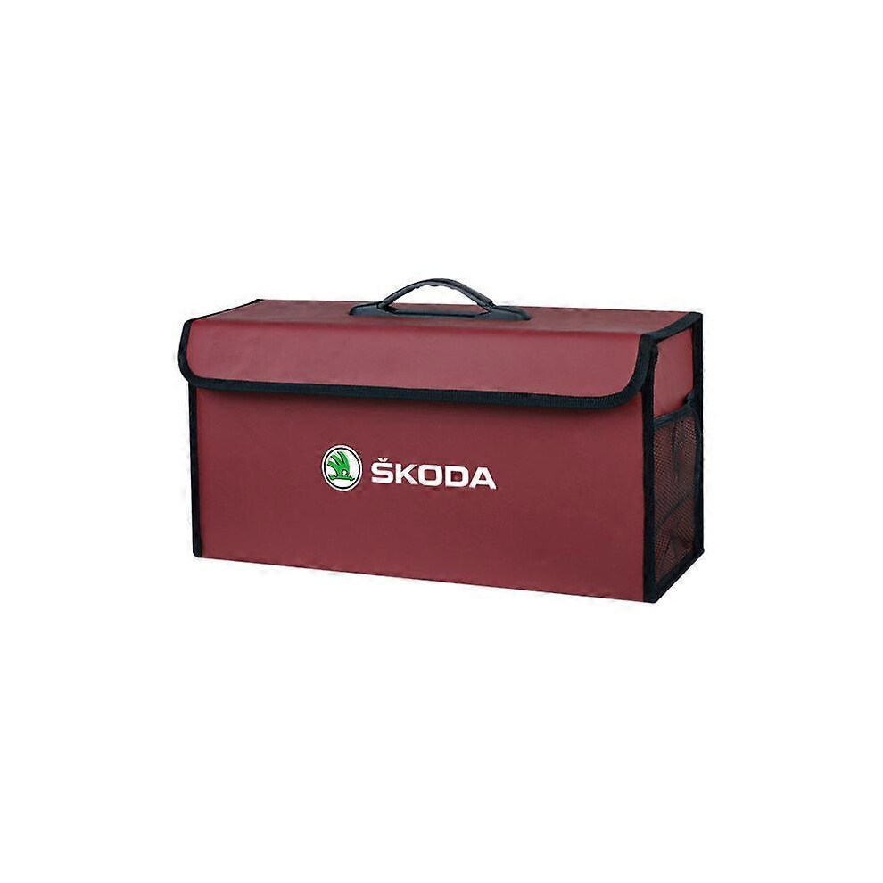 (Skoda C-) Car Trunk Organizer Box Foldable Storage Tidying Bag Accessories For Skoda Octavia Vrs Rapid Kodiaq Fabia Karoq Superb Scala Kam Red 5014561759944