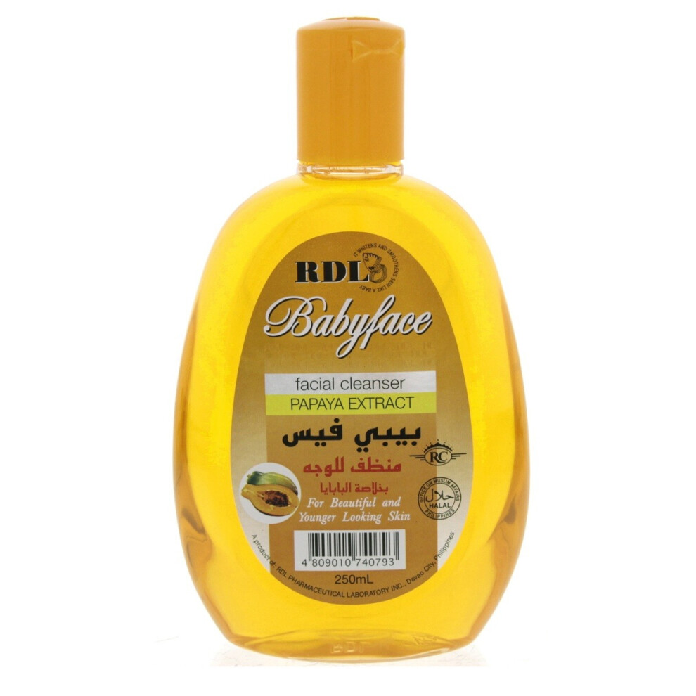 RDL Baby Face Papaya Extract Facial Cleanser 250ml - Gentle Cleansing Gel with Nourishing Papaya Extract - Mild Formula for Baby Soft Skin