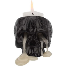 2 candelabros de calavera de Halloween, candelabros de resina para manualidades, nuevo candelabro de calavera negra, velas decorativas tem?ticas, ador