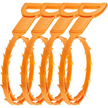 Ferret Unclog, Abflussreiniger zum Entfernen von Haaren, 4er-Set, Orange