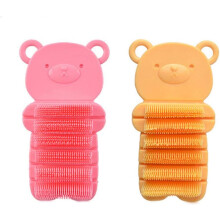 2 Stück Kinderhandbürste Handmassagebürste Nagelbürste Reinigungsbürste Fingerfugenbürste Cartoon-Bär-Waschbürste