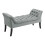 Living And Home Grey Armed Velvet Buttoned Bed Bench 3