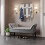 Living And Home Grey Armed Velvet Buttoned Bed Bench 1