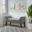 Living And Home Grey Armed Velvet Buttoned Bed Bench 2