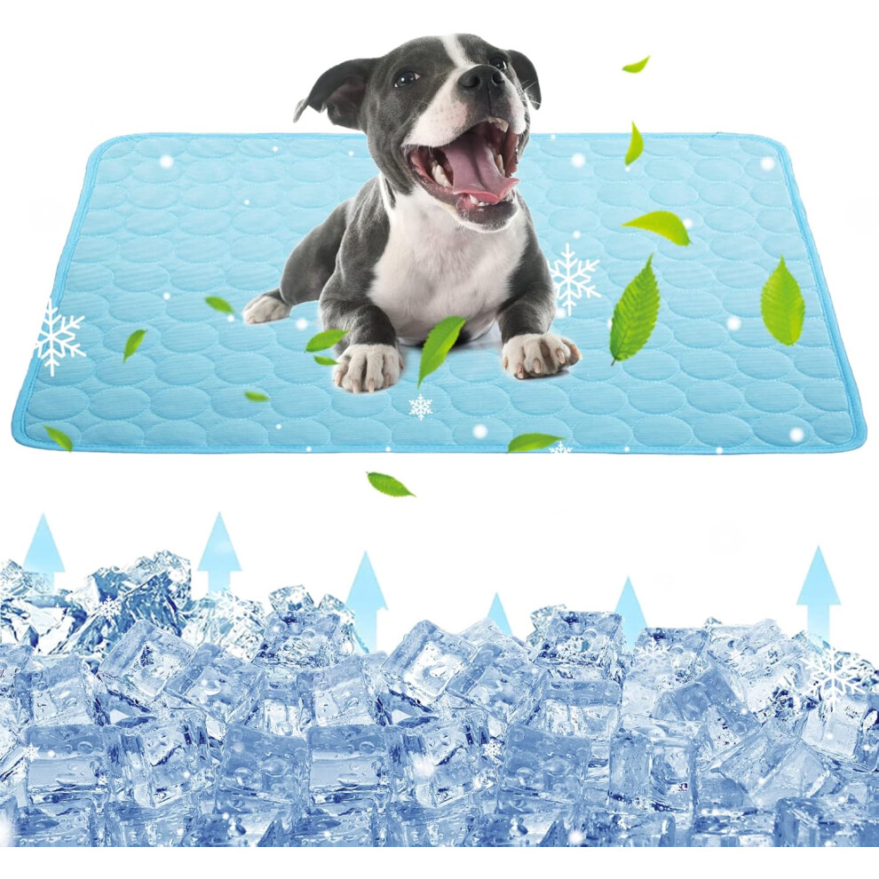 Tapis rafraîchissant pour animaux de compagnie - Couverture en soie glacée - Pour chats, lits, chenils, canapés, sièges d'auto, sols