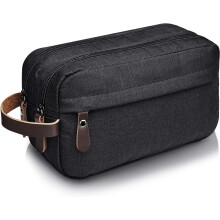 Kulturbeutel für Herren und Damen, Kulturtasche, Kulturbeutel für Herren und Damen, leichtes Nylon (B – Schwarz)