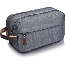 Kulturbeutel für Herren und Damen, Kulturtasche, Kulturbeutel für Herren und Damen, leichtes Nylon (B – Jeansgrau)